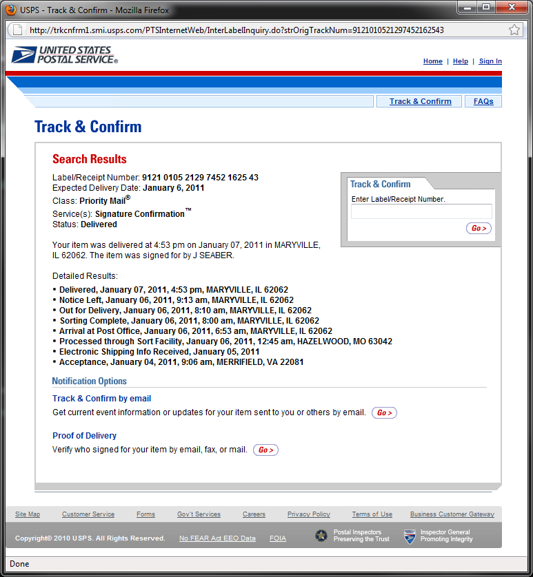 look up a usps tracking number