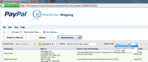 PayPal Multi-Order Shipping "Mailing Date" Selection